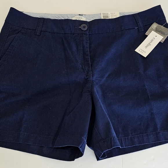 - Crown & Ivy Womens 10 NWT Navy Shorts Coroline pockets - Picture 3 of 8